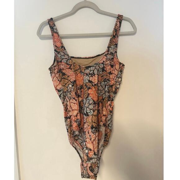 NWT A Pea In The Pod Square-Neck Maternity One Piece Swimsuit Floral Size M - Picture 6 of 6